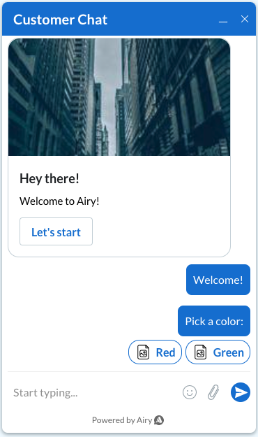 QuickReplies Message Preview